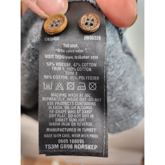 Ted Baker Mens Polo Shirt Size XL Heather Gray Short Sleeve Preppy Casual - Picture 6 of 8